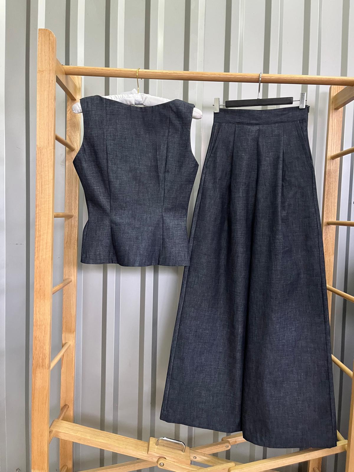 Compleu din denim de bumbac