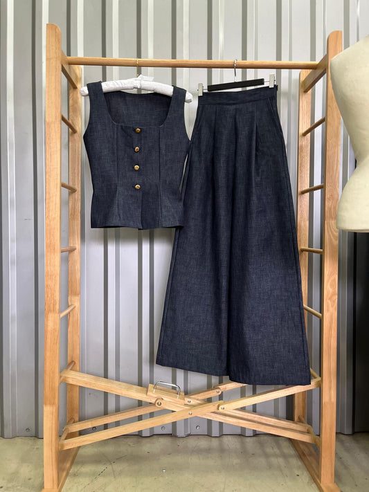 Compleu din denim de bumbac