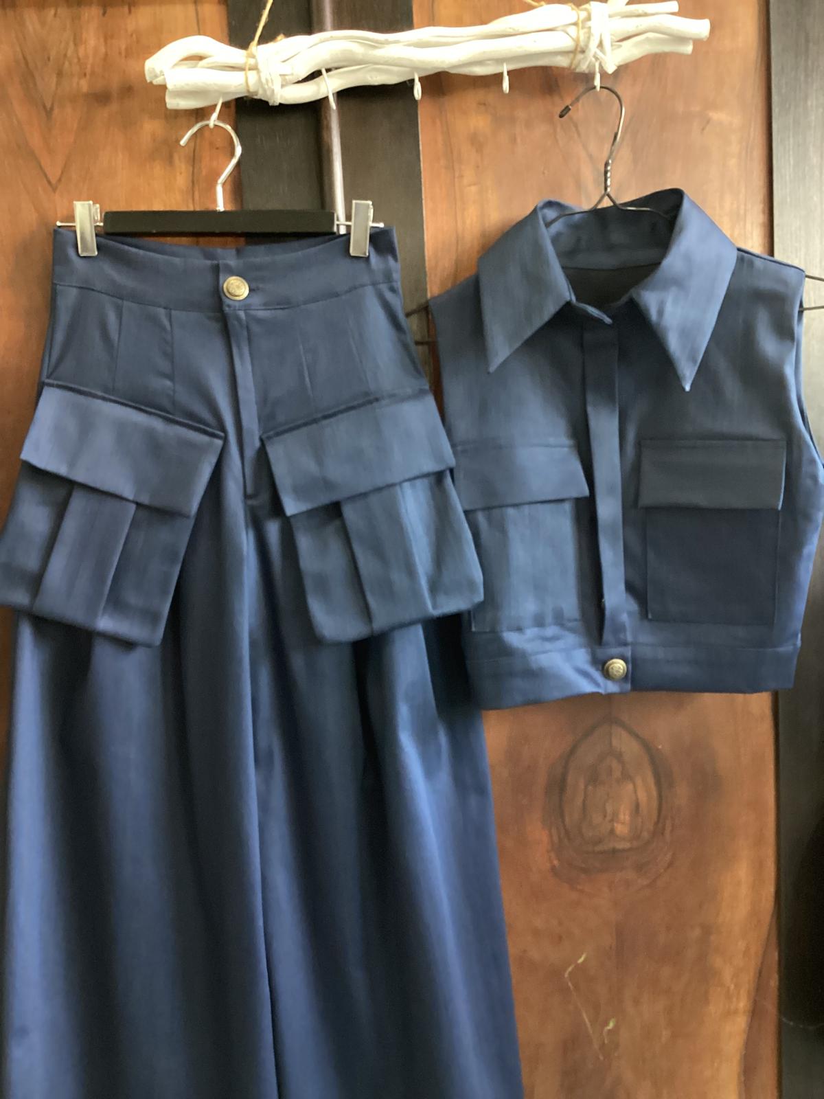 Compleu cargo denim